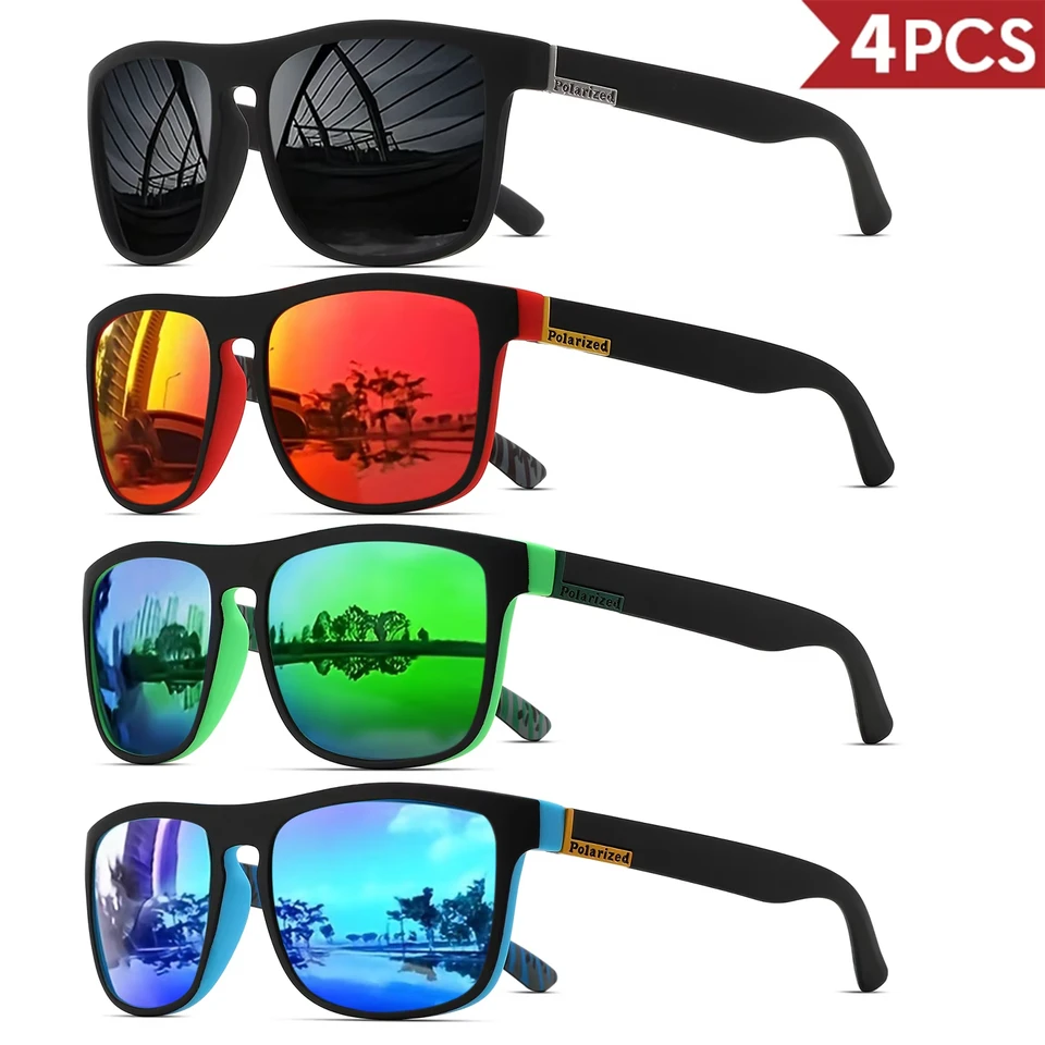 1-4PCS Men Classical Square Po – Fishing Sunglasses Polarized Bewertung und Preis