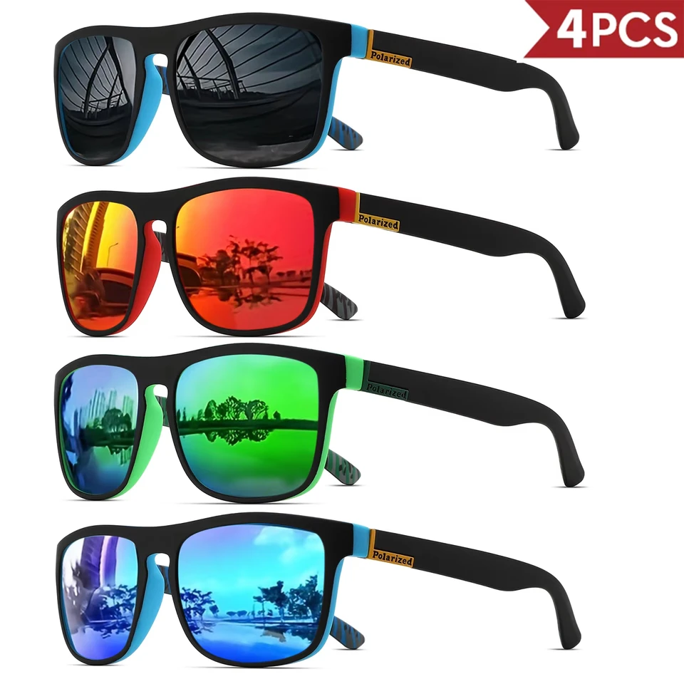 1-4PCS Men Classical Square Po – Fishing Sunglasses Polarized Bewertung und Preis