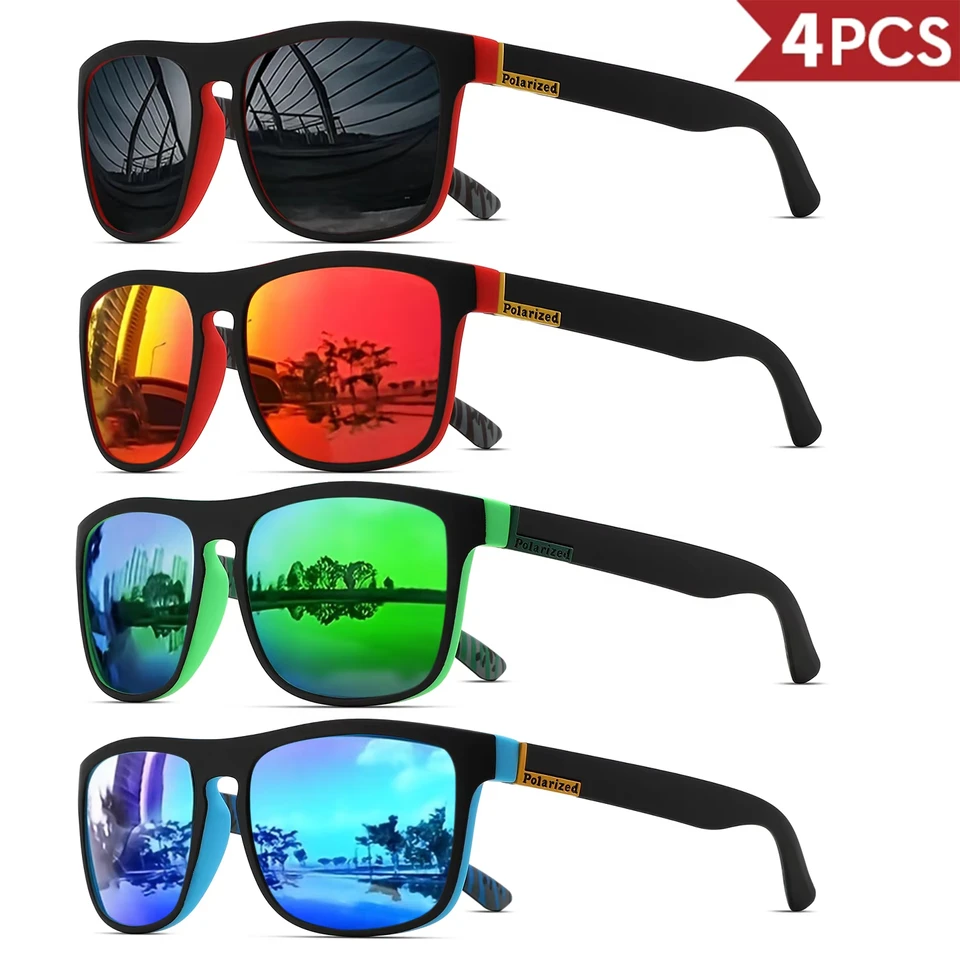 1-4PCS Men Classical Square Po – Fishing Sunglasses Polarized Bewertung und Preis