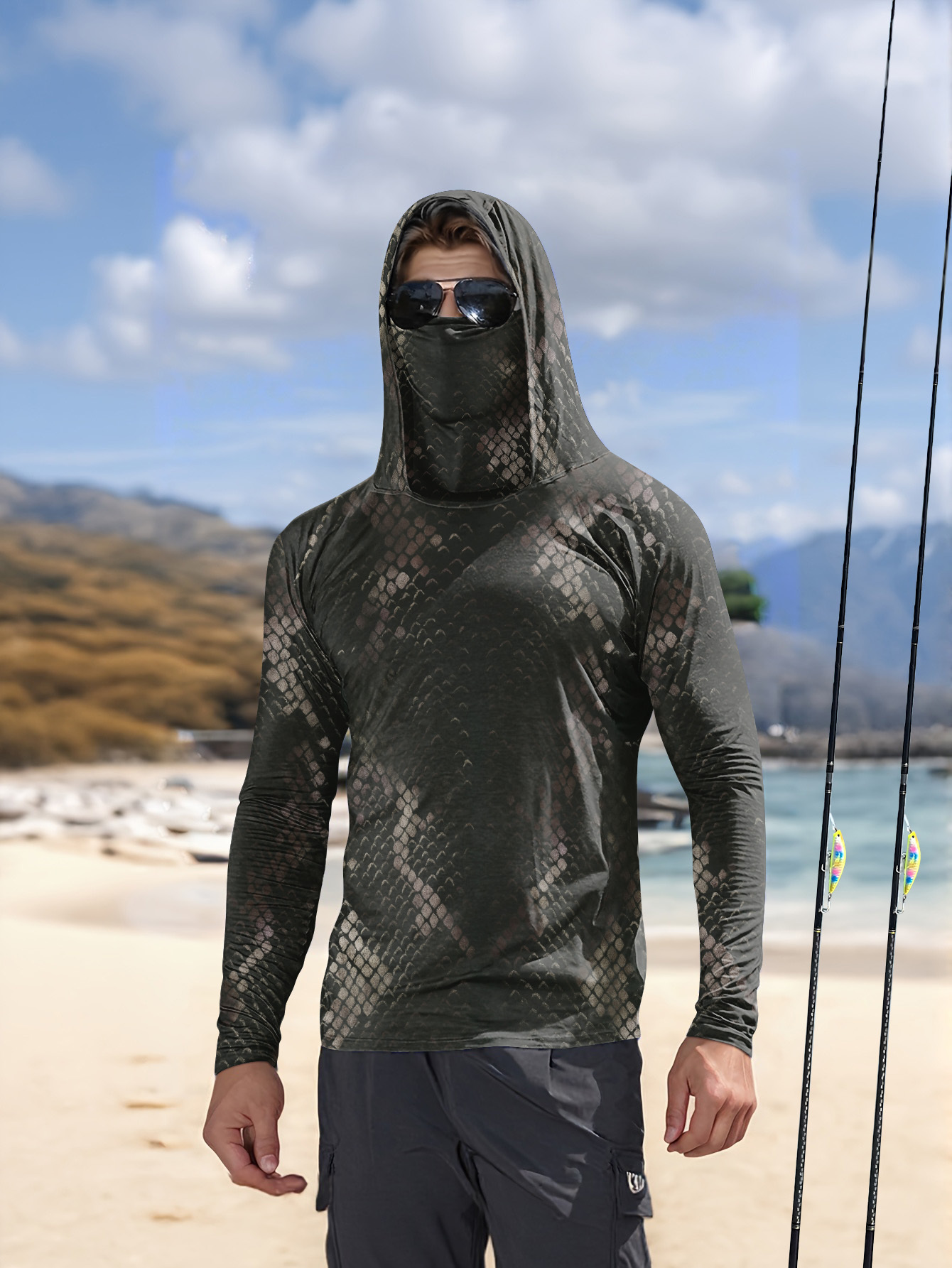 Men's Fishing Hooded Long-Slee – Fishing Shirt Uv Protection Bewertung und Preis