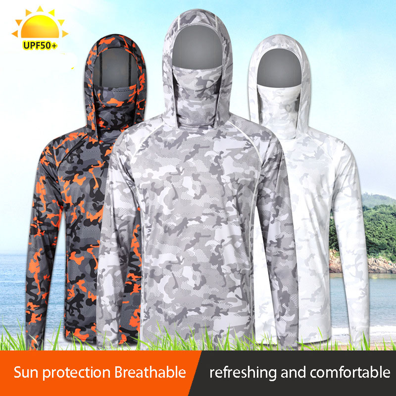 Camouflage Fishing T-shirt wit – Fishing Shirt Uv Protection Bewertung und Preis