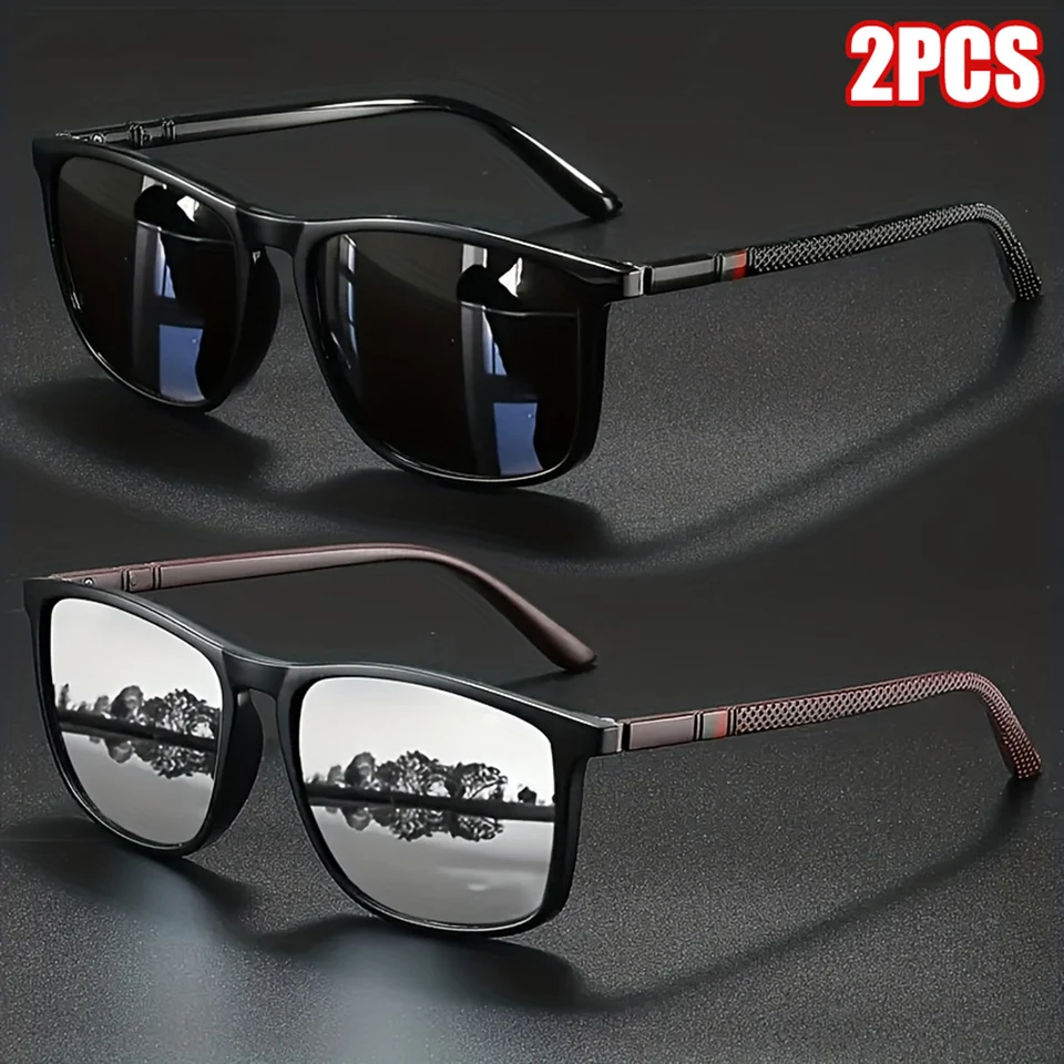 2pcs Luxury Square Vintage Pol – Fishing Sunglasses Polarized Bewertung und Preis