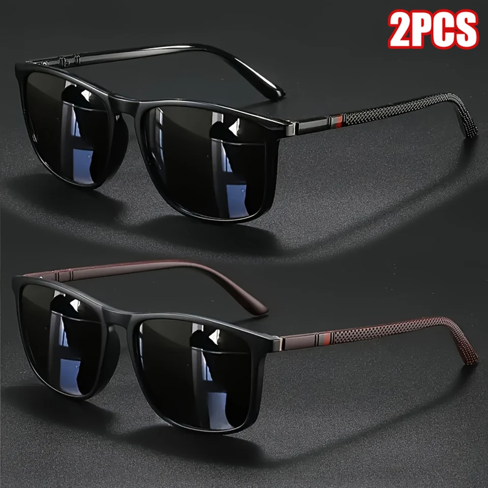 2pcs Luxury Square Vintage Pol – Fishing Sunglasses Polarized Bewertung und Preis