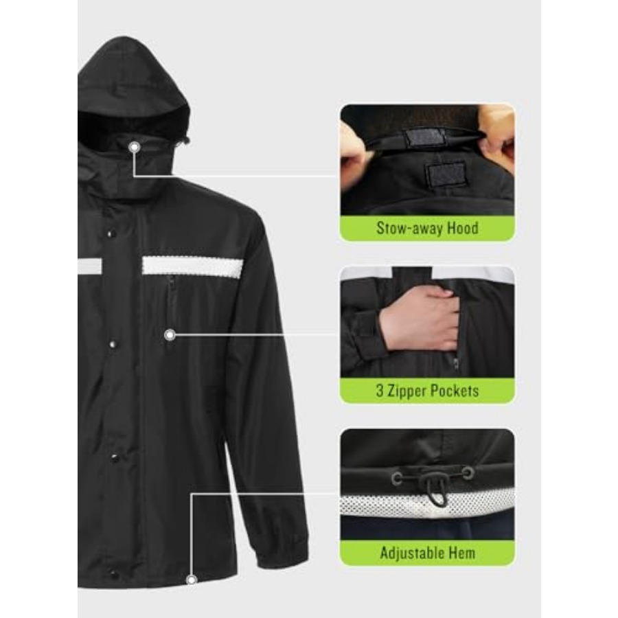 Men's Rain Suit High Visibilit – Fishing Rain Suit Bewertung und Preis