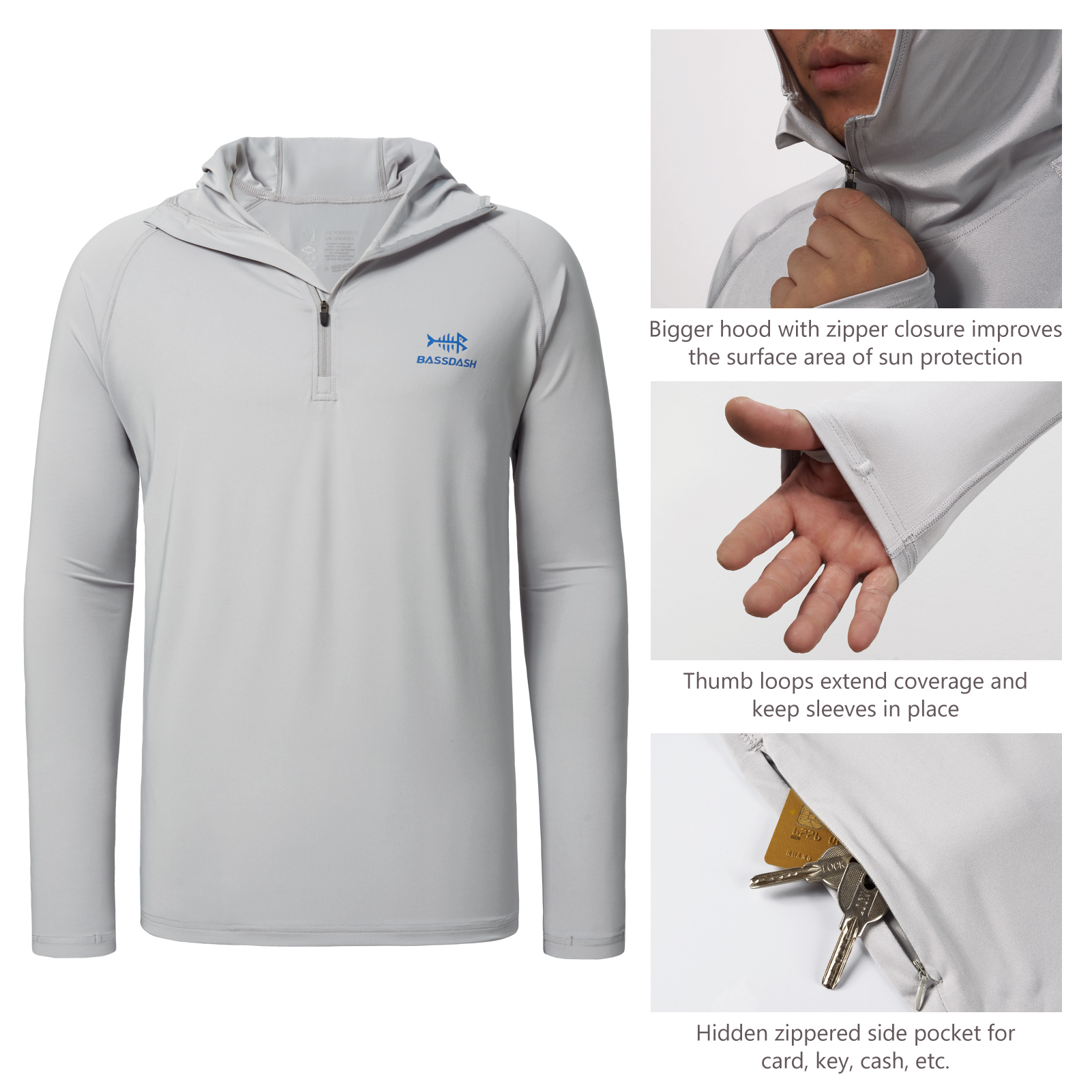 Bassdash Men’s UPF 50+ 1/4 Zip – Fishing Shirt Uv Protection Bewertung und Preis